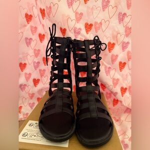 SHEIN Black Gladiator Kids Sandals